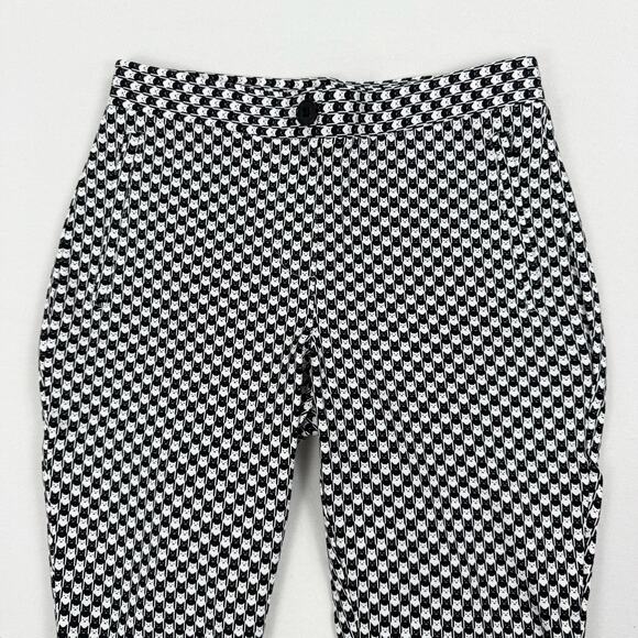 Betabrand Women's Pencil Dress Pant Skinny Leg Medium Petite Black White Cat - Picture 6 of 14